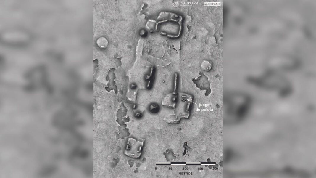 A black and white LIDAR visualization showing underground structures