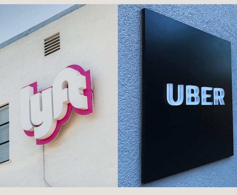 Lyft and Uber. Photos by Jason Doiy and Diego M. Radzinschi/ALM