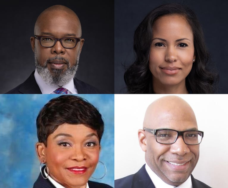 From top left(clockwise): Alwyn Fredericks & Lisa McNary of Cash, Krugler & Fredericks, Augustus T. Curry of Augustus T. Curry & Associates, and Lisa R. Reeves of Roberts & Associates. Courtesy photos