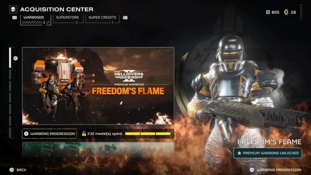 Helldivers 2 Freedom's Flame Warbond